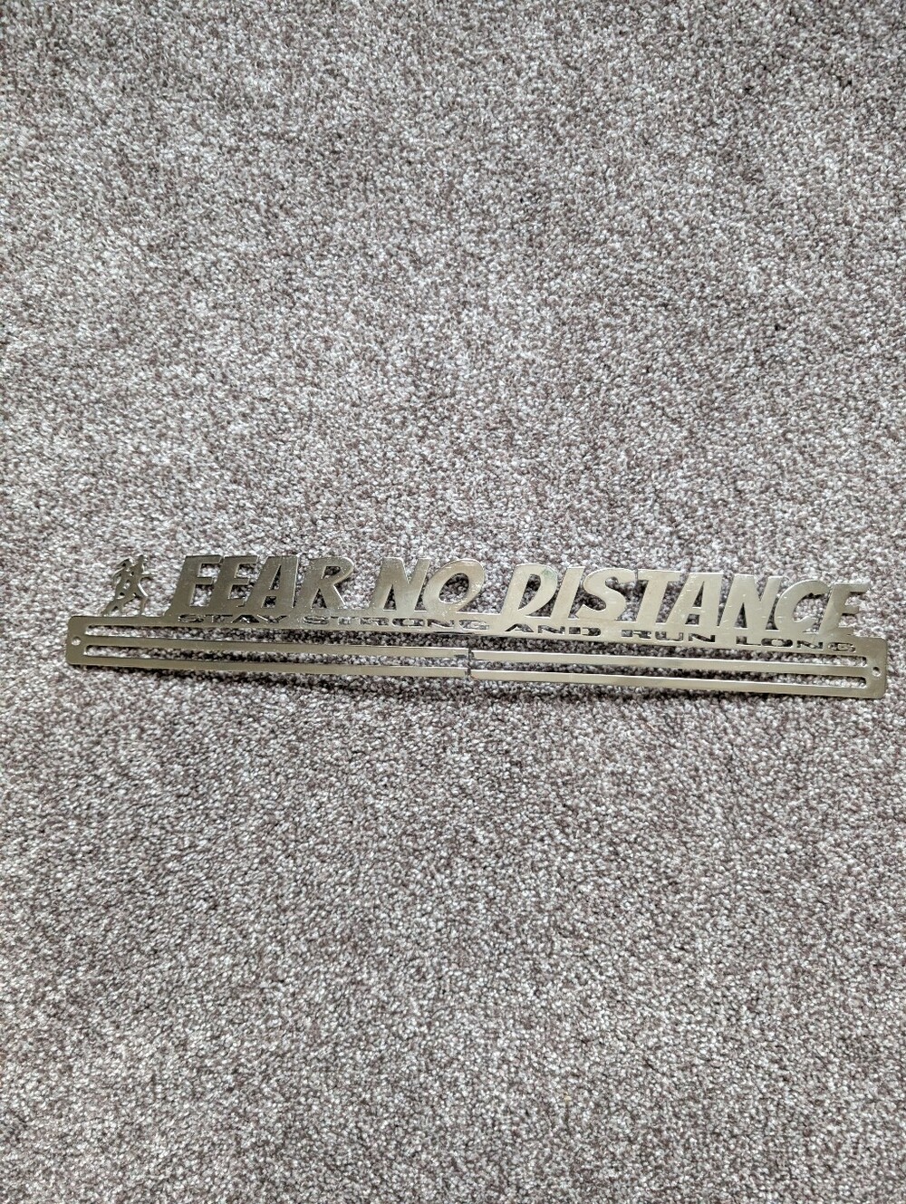 Stainless Steel Running Medal Hanger Display - "Fear No Distance"
